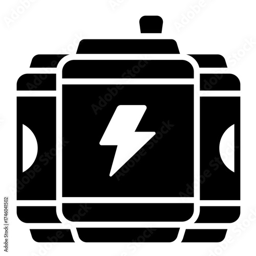 caffeine drink glyph icon with energy can for boost