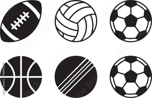 Various sports balls for teamwork and competition