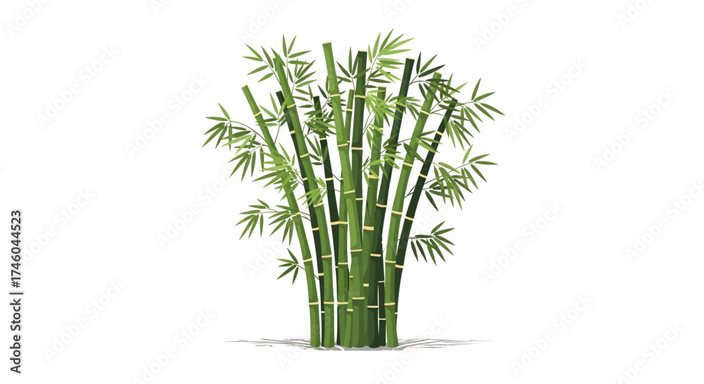 Obraz premium A Lush Cluster of Tall Green Bamboo Stalks with Broad Leaves, Representing Nature's Serenity and Growth