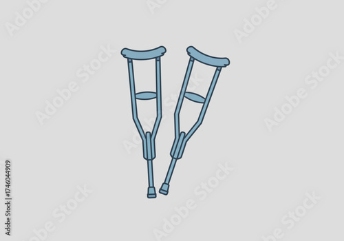 Pair of Blue Crutches for Mobility Assistance and Support.