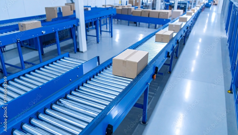 Fototapeta premium Automated Conveyor System in Distribution Center