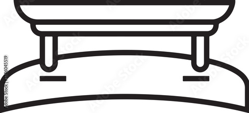 Balance Beam Outline Icon  Gymnastics Equipment Minimal Vector Design