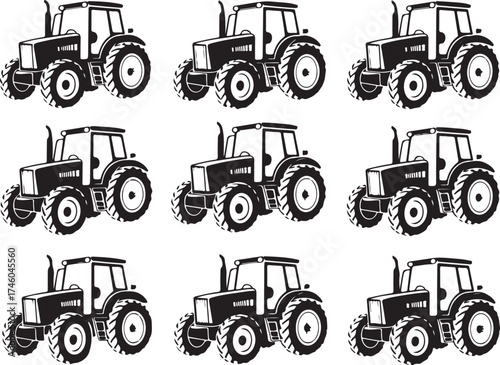 Modern tractor pattern perfect for farming designs
