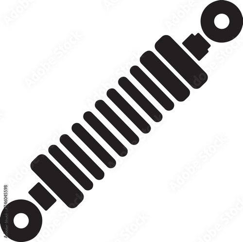 Black Shock Absorber Icon  Automotive Suspension Symbol on White Background