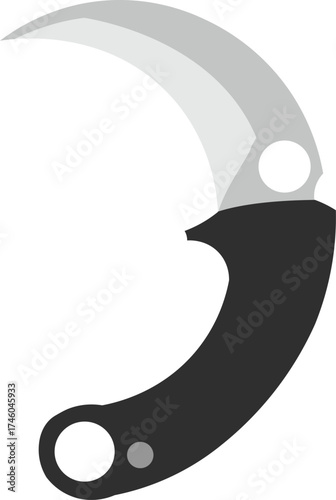 Karambit Knife Icon – Curved Blade Weapon Vector Illustration