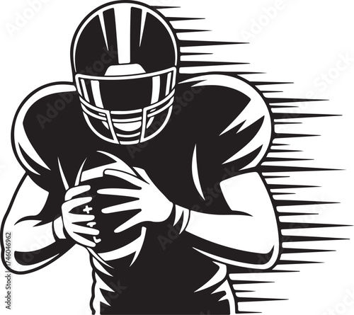 American football player speeding to victory graphic