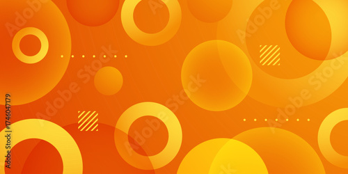 Abstract colorful orange circle pattern banner background vector. Trendy pattern abstract design trendy background.