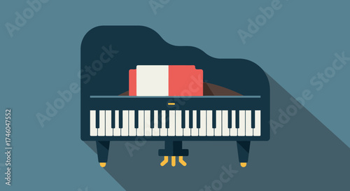 Piano Keyboard Flat Illustration