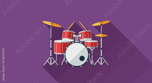 Drum Set Flat Illustration