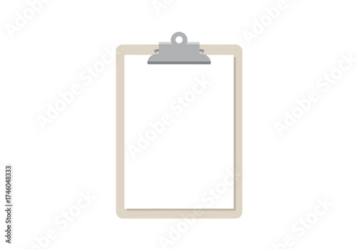 Simple Clipboard with Metal Clip Illustration.