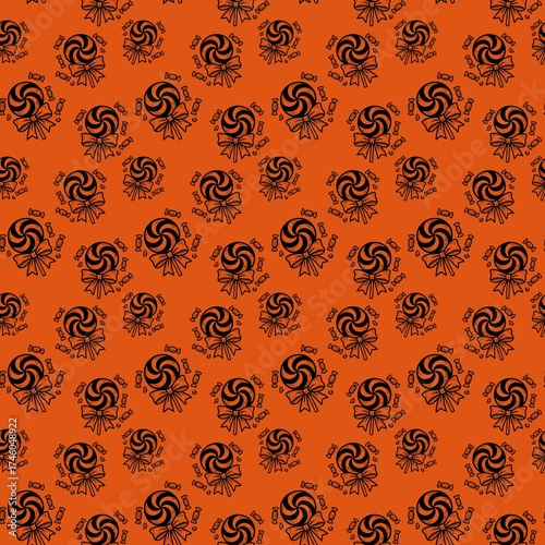 Halloween Seamless Patterns Orange Black Digital Paper