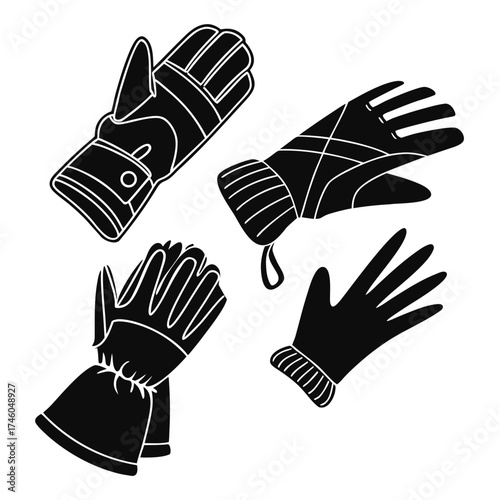 set of hand gloves