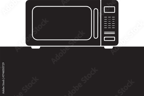 Microwave silhouette. This image shows a black microwave