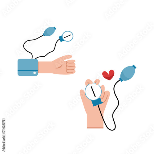 Set Of Hypertension Blood Pressure