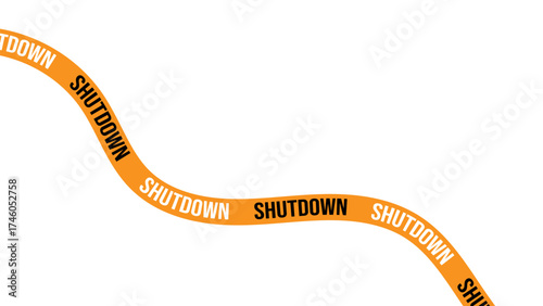 USA Shut Down with Yellow Hazard Tape Design Background. banner for poster, flyer, ads, brochure, instagram, web. USA shutdown and government closed concept. Vector Illustration 