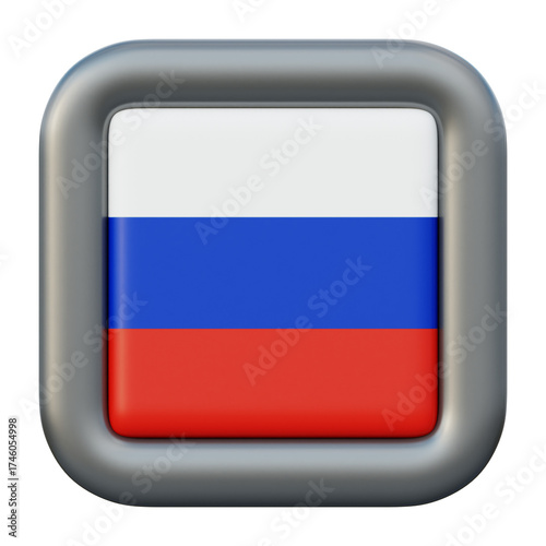 3D Rendered Russian Flag Icon in a Square Frame. Free Download 3D Rendered Russian Flag Icon in a Square Frame. - GFXLoad