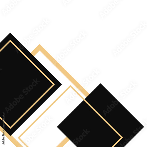 Modern Luxury Black and Gold Geometric Abstract Corner