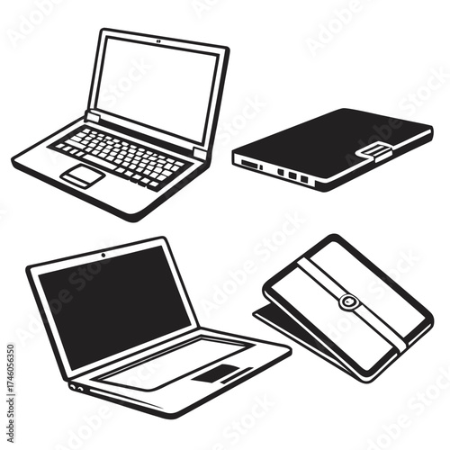 laptop computer with blank screen