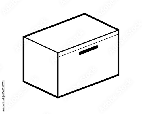 Isometric illustration of a chest of drawers