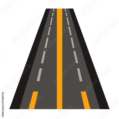 Asphalt road vector on white background.
