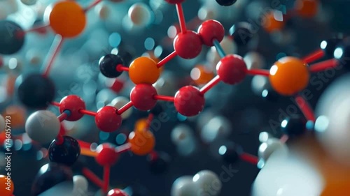 Colorful Molecular Structure Visualization | 3D Chemistry Molecule Model | Scientific Molecular Background