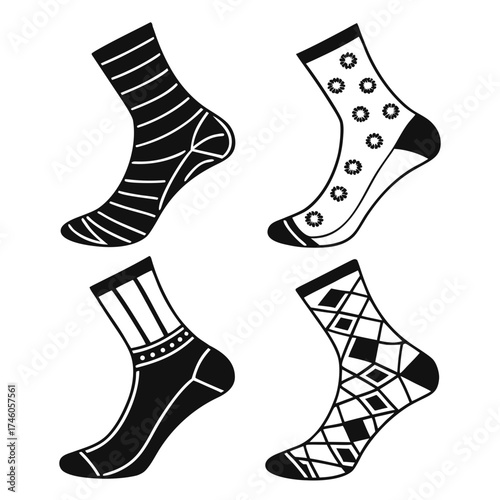 striped socks vector
