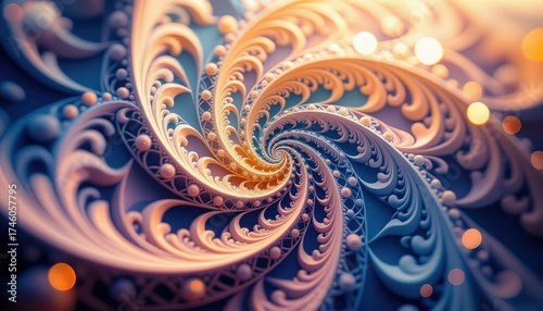 abstract fractal background with circles