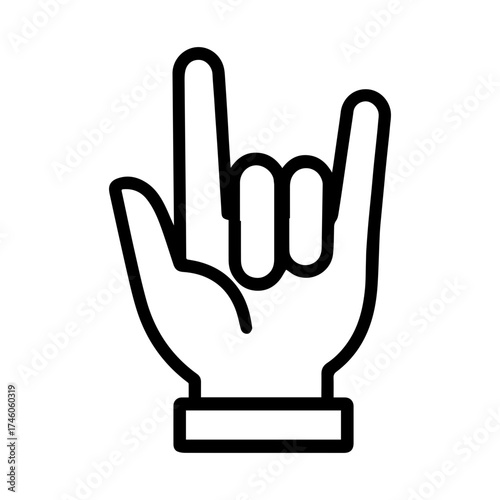 Sign language hand gesture icon — communication and accessibility symbol representing deaf or hard-of-hearing interaction
