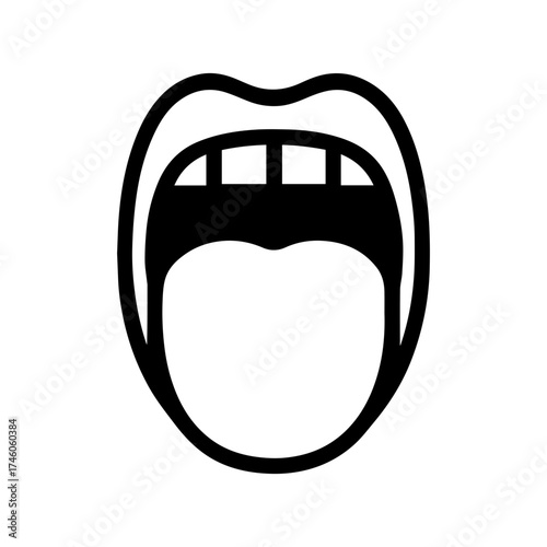 Tongue icon (speech articulation) — communication and language therapy symbol representing pronunciation and oral movement
