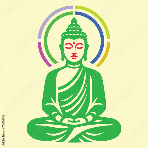 vector illustration of buddha with lotus