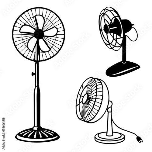 vintage fan silhouette
