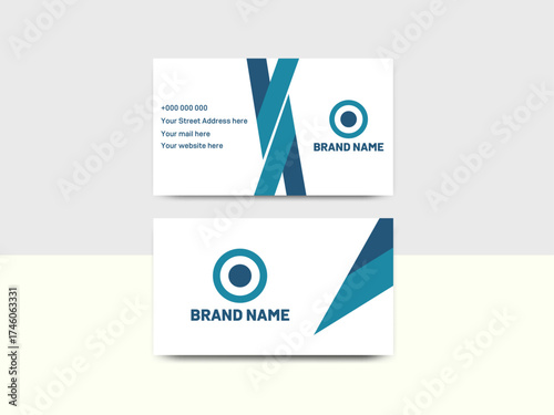 Dynamic Two-Tone Corporate Contact Card, Strategy & Focus Dual-Sided Business Card Design