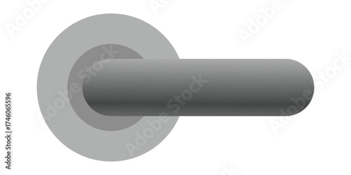 Door Knob Vector Icon — Black and White Flat Outline Design for Home and Interior Concepts.