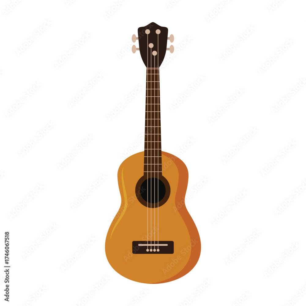 Obraz premium Guitar flat vector illustration isolated on white background