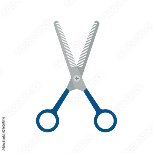Grooming scissor for cats and dogs flat vector design on white background