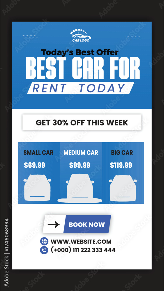 Naklejka premium Car Rental Instagram Story Template Design