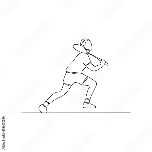 One continuous line drawing of badminton illustration. Badminton is a racquet sport played using racquets to hit a shuttlecock across a net. Sport theme design vector concept.