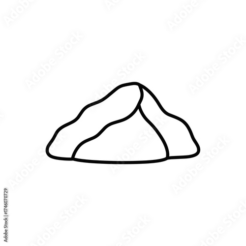 Simple Line Drawing of a Single Irregular Rock Formation