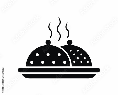 Stuffing bread loaf icon, holiday meal element, vector illustration isolated on white