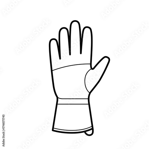 Simple Line Art Illustration of a Protective Work Glove