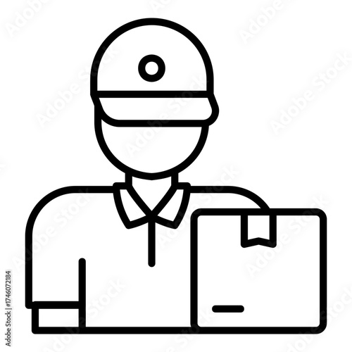 The package courier icon with someone carrying a package box