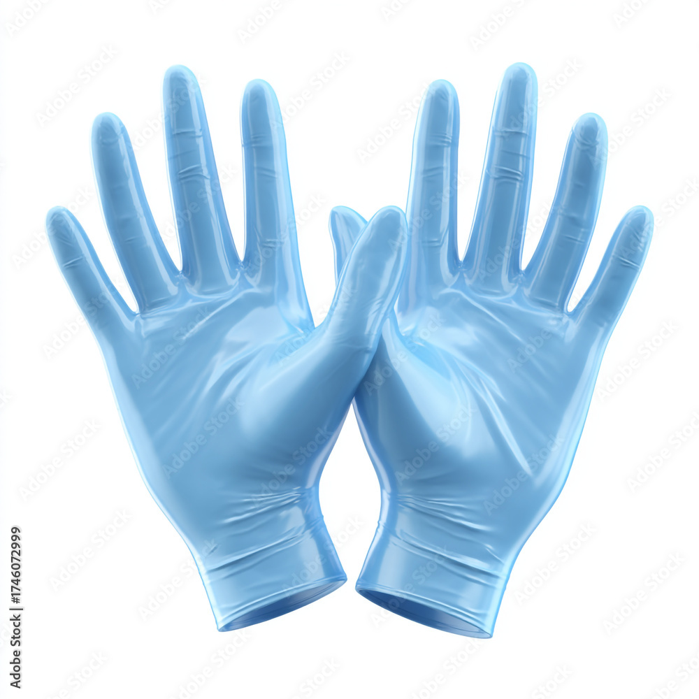 Obraz premium blue gloves isolated on white