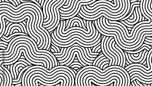 optical illusion abstract black and white line background for banner and card