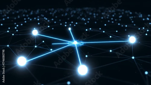 Abstract Glowing Dots Connecting With Lines Forming a Network