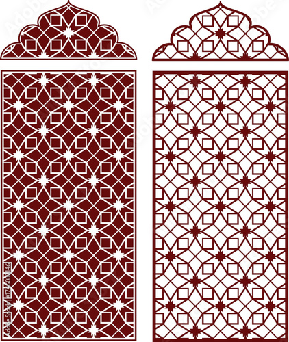 Mosque Jali pattern EPS Vector Design for Laser Cutting CNC machining 
