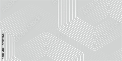 perfect white glowing geometric lines on gray background. Modern shiny blue hexagon lines pattern. eps 10
