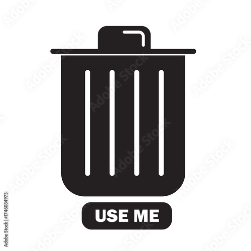 black trash can icon