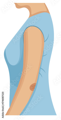Person Standing Right Posture Side View Illustration Isolated on White Background