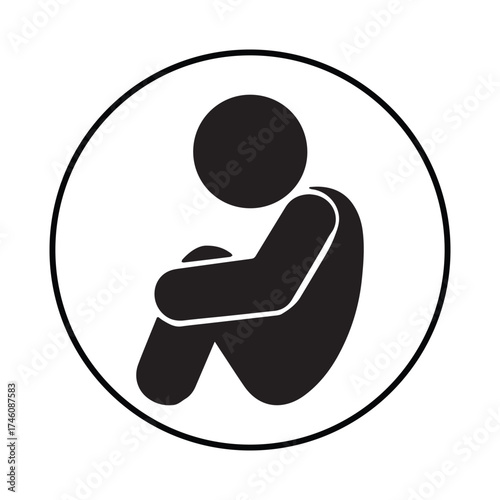 man depressed icon silhouette man depressed illustration