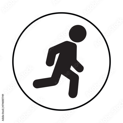 jogging man icon silhouette jogging man illustration